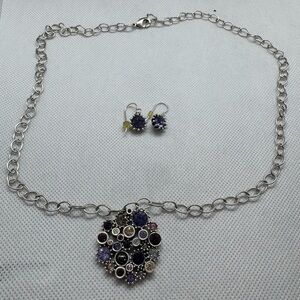 Elegant Patricia Locke Silver and Purple Popcorn Jewelry Set